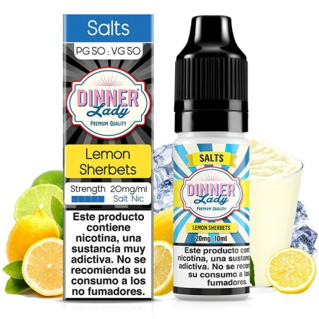 LEMON SHERBETS NIC SALT 10ML 10MG DINNER LADY