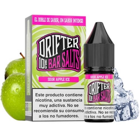 SOUR APPLE ICE NIC SALT 10ML 10MG DRIFTER BAR