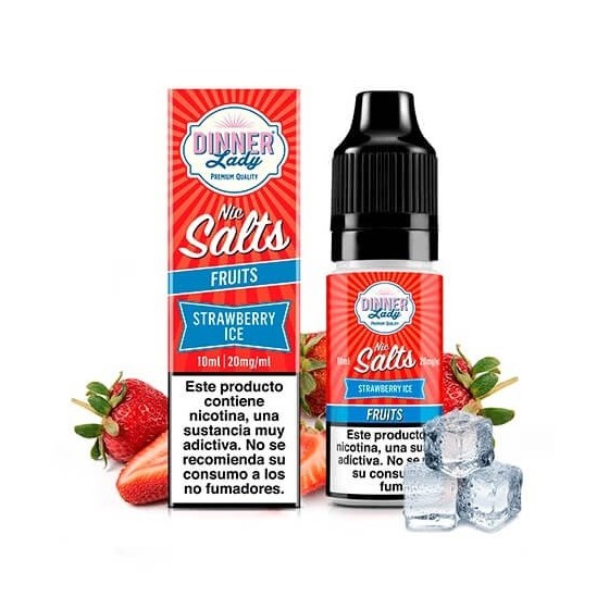 STRAWBERRY ICE NIC SALT 10ML 20MG DINNER LADY