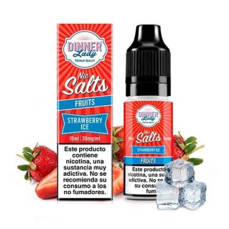 STRAWBERRY ICE NIC SALT 10ML 20MG DINNER LADY