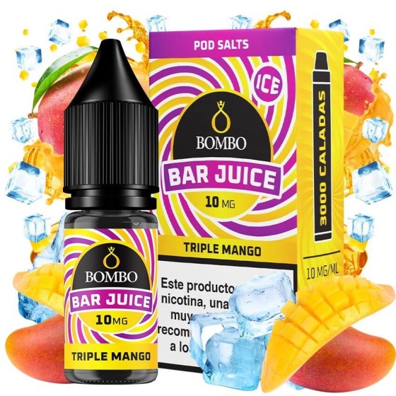 TRIPLE MANGO ICE NICSALT 10ML 10MG BAR JUICE BOMBO