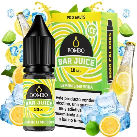 LEMON LIME SODA ICE NICSALT 10ML 10MG BAR JUICE BOMBO