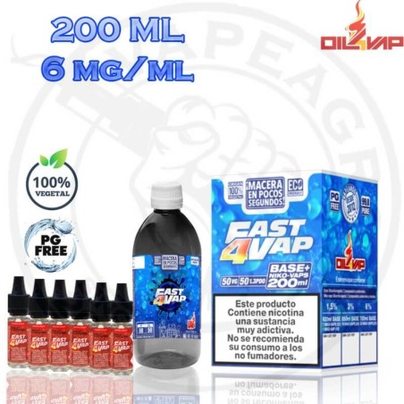 PACK BASE FAST4VAP 200ML 50VG/50PDO 6MG TPD OIL4VAP