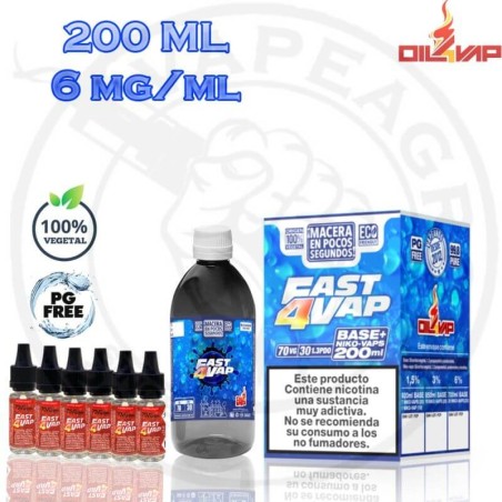 PACK BASE FAST4VAP 200ML 70VG/30PDO 6MG TPD OIL4VAP